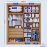 Guarda-roupa Mdf 2 Portas de Correr 3 Gavetas Milos - 5