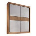 Ver imagem 7 de Guarda-Roupa MDF Ripado 2 Portas de Correr 3 Gavetas Milos Marrom/Cinamomo/Off White