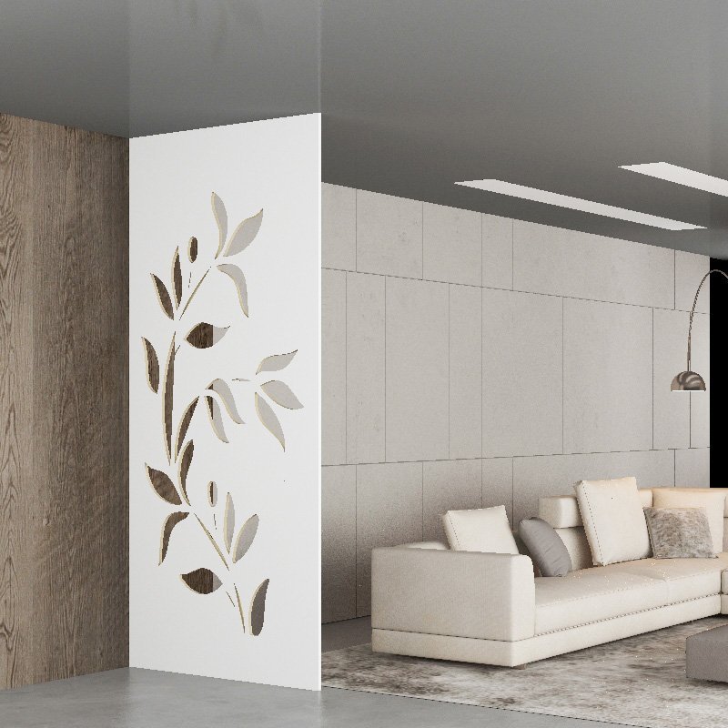 Painel Vazado Divisória Mdf Malibu Branco Decore Painéis e Divisórias 0,90x2,70m - 1