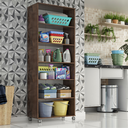 Ver imagem 2 de Armario Lavanderia Manuela 2 Pts 1,80m com Rodinhas Chocolate