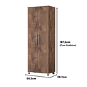 Ver imagem 4 de Armario Lavanderia Manuela 2 Pts 1,80m com Rodinhas Chocolate