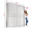 Ver imagem 5 de Guarda-Roupa MDF Ripado 2 Portas de Correr 3 Gavetas Milos Branco