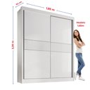 Ver imagem 5 de Guarda-roupa Mdf Ripado 2 Portas de Correr 3 Gavetas Milos
