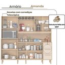 Ver imagem 3 de Armário de Cozinha Amanda 11 Portas 3 Gavetas MDF-MDP 212cm Amêndoa Milani