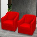 Ver imagem 3 de Kit 12 Poltronas Mila Pé de Plástico Cromado - Vermelho Suede