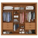 Ver imagem 2 de Guarda Roupa Casal Versalles 2 Portas de Correr 6 Gavetas Bege/Cinamomo/Areia