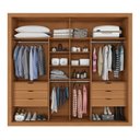 Ver imagem 3 de Guarda Roupa Casal Versalles 2 Portas de Correr 6 Gavetas Bege/Cinamomo/Areia