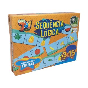 Brinquedo Jogo Sequência Lógica Reconhecendo As Frutas 15 Peças em Mdf +3 Anos Paper Toy