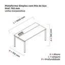 Ver imagem 3 de Escrivaninha Mesa Escritório Plataforma para 1 Pessoa com Caixa de Tomada Psc 150cm Industrial Walnut e Branco Marrom