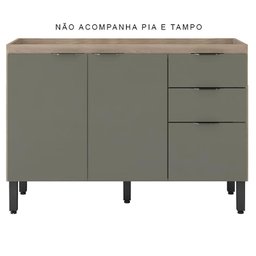 Balcão para Pia Firenze 120 cm Avena Menta - Demóbile - 2 Balcão para Pia Firenze 120 cm Avena Menta - Demóbile - 2