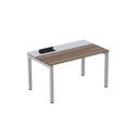 Ver imagem 1 de Escrivaninha Mesa Escritório Plataforma para 1 Pessoa com Caixa de Tomada Psc 150cm Industrial Walnut e Cinza Marrom