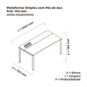 Ver imagem 3 de Escrivaninha Mesa Escritório Plataforma para 1 Pessoa com Caixa de Tomada Psc 150cm Industrial Walnut e Cinza Marrom