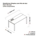 Ver imagem 3 de Escrivaninha Mesa Escritório Plataforma para 1 Pessoa com Caixa de Tomada Psc 150cm Industrial Grafito e Cinza