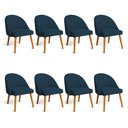 Ver imagem 1 de Kit 08 Cadeiras Poltrona de Jantar Luna Suede Pés Palito Castanho - Pallazio