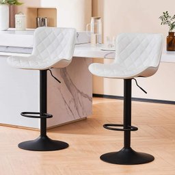 Banqueta Giratória Alta para Cozinha Balcão Bar Os 50 Cor Branca Kit com 2 Unidades - 5