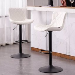 Banqueta Giratória Alta para Cozinha Balcão Bar Os 50 Cor Branca Kit com 2 Unidades - 3