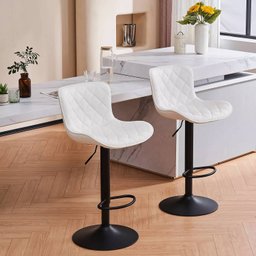 Banqueta Giratória Alta para Cozinha Balcão Bar Os 50 Cor Branca Kit com 2 Unidades - 2