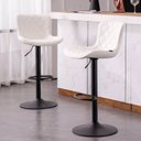 Ver imagem 6 de Kit com 2 Unidades Banqueta Giratória Alta para Cozinha Balcão Bar Os 50 Cor Branca