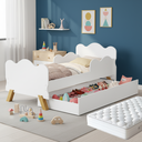 Ver imagem 1 de Cama Infantil com Colchão Menino ou Menina com Auxiliar Multiuso - Muito Segura com Proteção Lateral