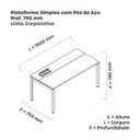 Ver imagem 3 de Escrivaninha Mesa Escritório Plataforma para 1 Pessoa com Caixa de Tomada Psc 150cm Industrial Grafito e Branco Cinza