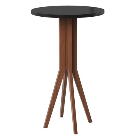 Mesa Alta Bistrô em Madeira Maciça Copacabana X Marrom