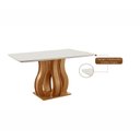 Ver imagem 7 de Mesa de Jantar Nuance 135x90cm 4 Cadeiras Modernas Mônaco Yescasa Marrom/Castanho Cinamomo/Creme/Off White