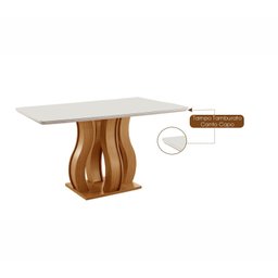 Mesa de Jantar Nuance 135x90cm 4 Cadeiras Modernas Mônaco Yescasa Marrom/Castanho Cinamomo/Creme/Off White - 7 Mesa de Jantar Nuance 135x90cm 4 Cadeiras Modernas Mônaco Yescasa Marrom/Castanho Cinamomo/Creme/Off White - 7