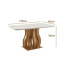Ver imagem 3 de Mesa de Jantar Nuance 135x90cm 4 Cadeiras Modernas Mônaco Yescasa Marrom/Castanho Cinamomo/Creme/Off White