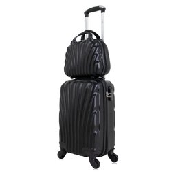 Kit Mala de Bordo Preto Pp + Frasqueira Dizy Swiss Move - 1