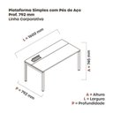 Ver imagem 3 de Escrivaninha Mesa Escritório Plataforma para 1 Pessoa com Caixa de Tomada Psc 160cm Industrial Walnut e Cinza Marrom