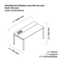 Ver imagem 3 de Escrivaninha Mesa Escritório Plataforma para 1 Pessoa com Caixa de Tomada Psc 160cm Industrial Nogueira Casablanca e Cinza Bege