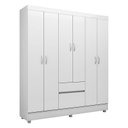 Ver imagem 4 de Cômoda London e Guarda Roupa Casal Flash 2 Branco Flex - Demóbile
