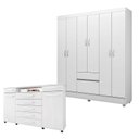 Ver imagem 1 de Cômoda London e Guarda Roupa Casal Flash 2 Branco Flex - Demóbile
