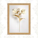Ver imagem 1 de Quadro Moldura Dourada Flor Ouro 24x18cm:com Vidro