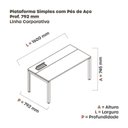 Ver imagem 3 de Escrivaninha Mesa Escritório Plataforma para 1 Pessoa com Caixa de Tomada Psc 160cm Industrial Branco e Cinza