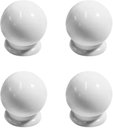 Ver imagem 1 de Puxador Bola em Abs, 22mm, Branco, Kit com 10 Peças, para Móveis e Gavetas