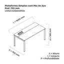 Ver imagem 3 de Escrivaninha Mesa Escritório Plataforma para 1 Pessoa com Caixa de Tomada Psc 160cm Industrial Branco e Grafito