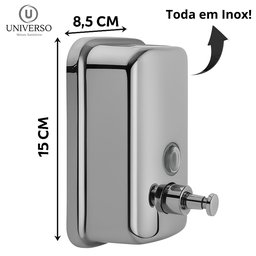 Dispenser de Sabonete Líquido em Aço Inox Parede - 4
