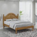 Ver imagem 1 de Cama de Casal 204cm X 150cm com Pés Torneados Freijó Ouro Madeira Pinus - Finestra