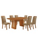 Ver imagem 4 de Mesa de Jantar Carolina 6 Lugares Retangular MDF 180cm Amadeirado Moderna
