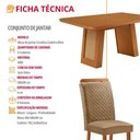 Ver imagem 2 de Mesa de Jantar Carolina 6 Lugares Retangular MDF 180cm Amadeirado Moderna