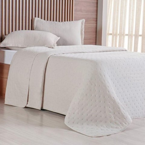Kit Colcha Casal Miraggio New Soft 220x240cm Amendoa