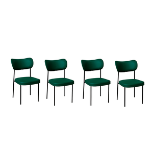 4 Cadeira Sala de Jantar Pés em Aço Verona Sintetico Ds Home: Sintético Verde