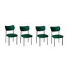 4 Cadeira Sala de Jantar Pés em Aço Verona Sintetico Ds Home: Sintético Verde - 1