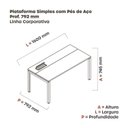 Ver imagem 3 de Escrivaninha Mesa Escritório Plataforma para 1 Pessoa com Caixa de Tomada Psc 160cm Industrial Branco