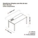 Ver imagem 3 de Escrivaninha Mesa Escritório Plataforma para 1 Pessoa com Caixa de Tomada Psc 160cm Industrial Escarlate e Branco Marrom