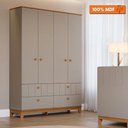 Ver imagem 2 de Guarda Roupa Infantil Mdf 4 Portas 4 Gavetas Puxadores Madeira Maçica Biscoito Permobili Fendi/