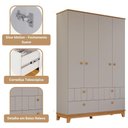 Ver imagem 4 de Guarda Roupa Infantil Mdf 4 Portas 4 Gavetas Puxadores Madeira Maçica Biscoito Permobili Fendi/