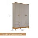 Ver imagem 6 de Guarda Roupa Infantil Mdf 4 Portas 4 Gavetas Puxadores Madeira Maçica Biscoito Permobili Fendi/