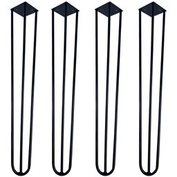 Kit 04 Pés de Ferro Aço Hairpin Legs 60 Cm Preto A01 Sofá Móveis Mesa - Inoviza - 1